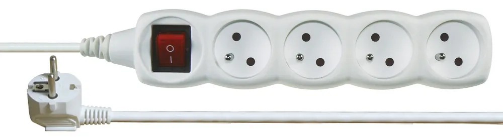 Kabel prodlužovací s vypínačem 4zásuvka Emos 3 m 1 mm2 IP 20