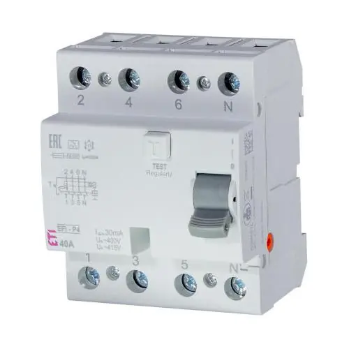 Chránič proudový ETI EFI6-P4 40/0.03