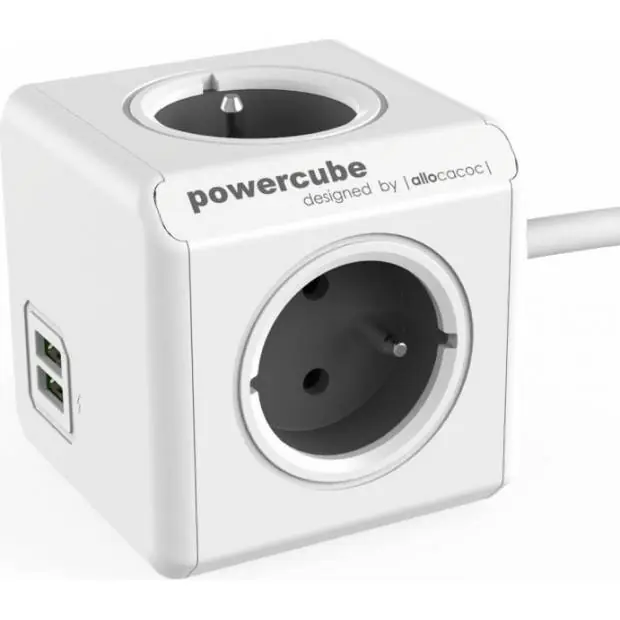 Napájecí kostka PowerCube zásuvka s prodlužovacím kabelem 3m na 230V USB 3M /BILOSEDA/