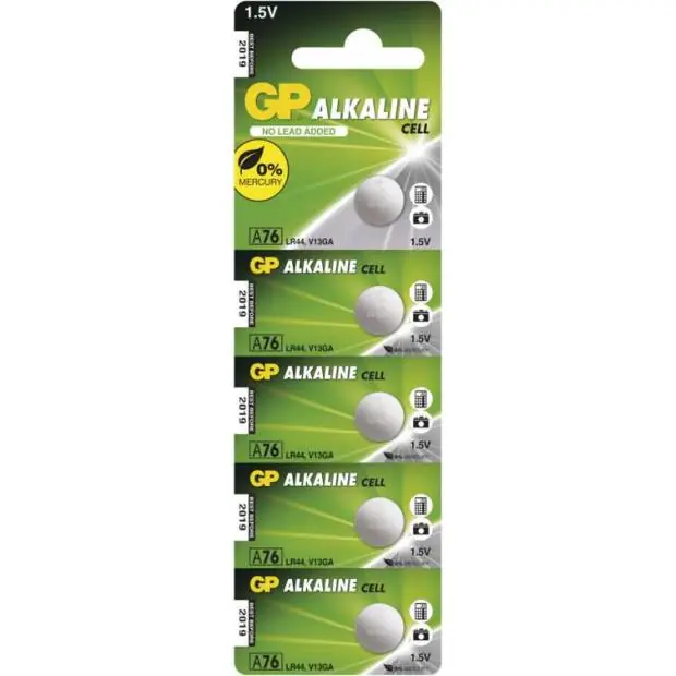 GP B1376 Alkalická knoflíková baterie LR44 A76F 5ks